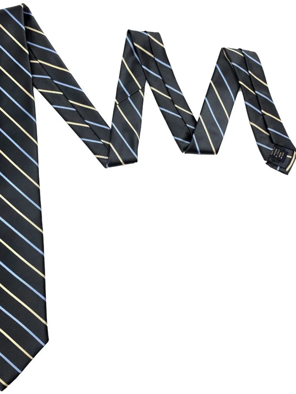 Brooks Brothers Golden Fleece Gray Blue Ivory Stripe Italy Tie Necktie 4 x 60